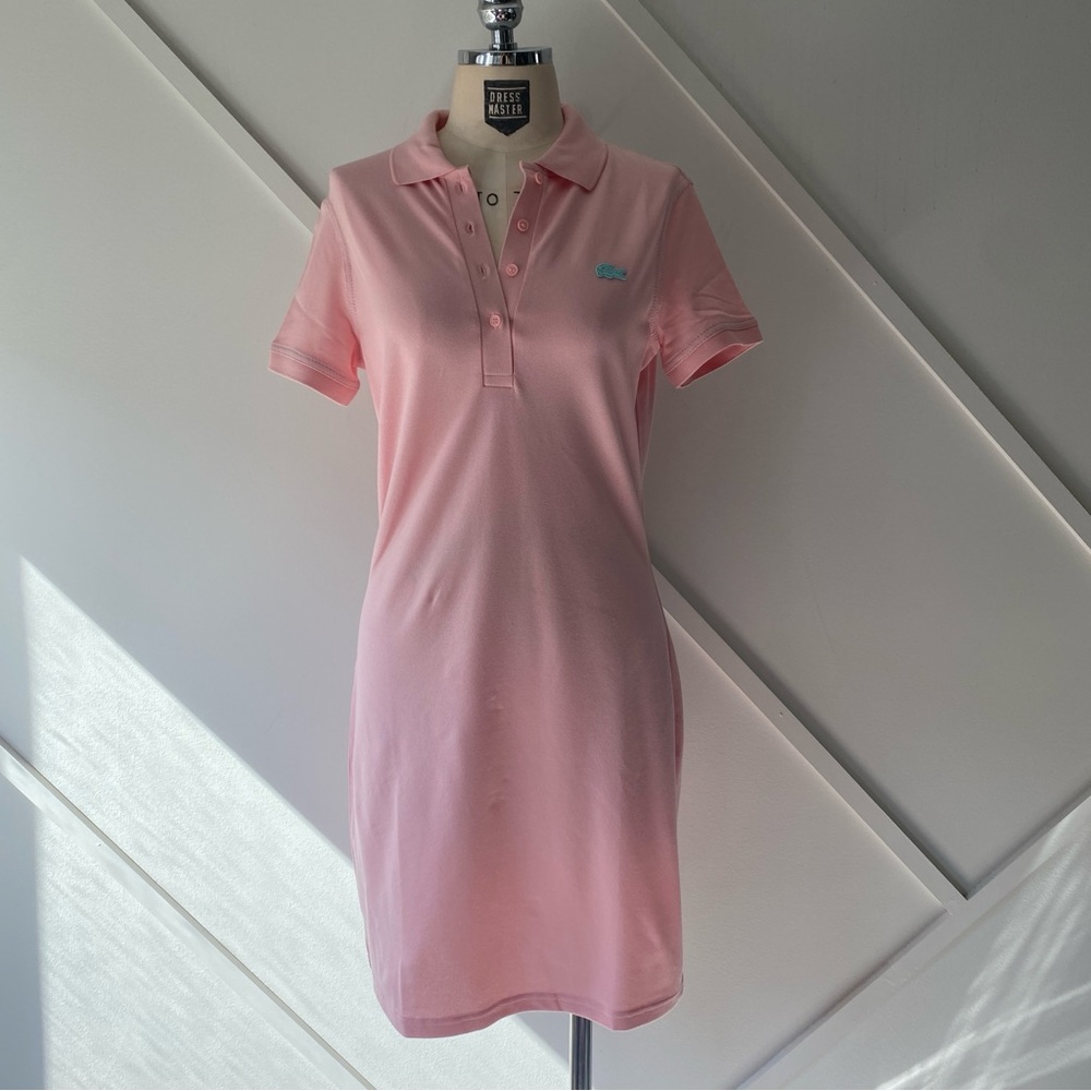 Lacoste Pink Polo Mini Dress Size 36 Small Slim Fit Cotton Tennis Dress